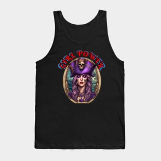 Girl power purple pirate ghost Tank Top